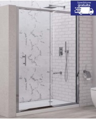 Cabina doccia da muro a muro - Tipologia Flora 500 Cromo - Vetro Trasparente