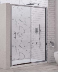 Cabina doccia da muro a muro - Tipologia Flora 500 Cromo - Vetro Trasparente