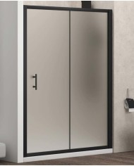 Cabina doccia da muro a muro - Tipologia Flora 500 Nero - Vetro Icy
