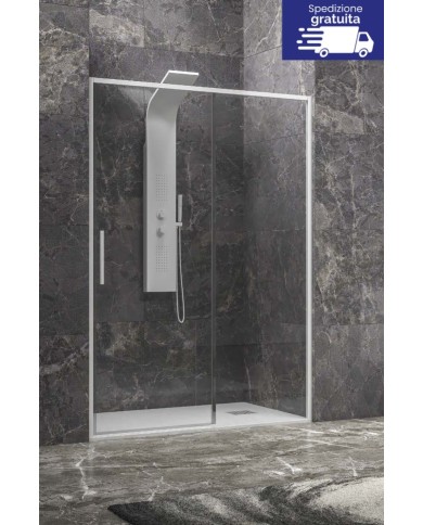 Cabina doccia da muro a muro - Tipologia Lea 400 Bianco Opaco