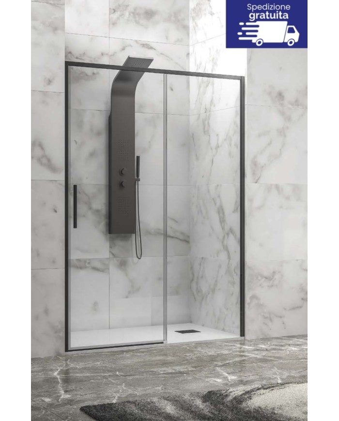 Cabina doccia da muro a muro - Tipologia Lea 400 Nero