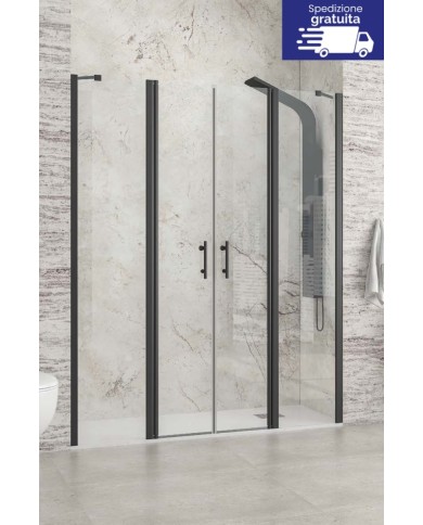 Cabina doccia da muro a muro - Tipologia Panex 700 Nero