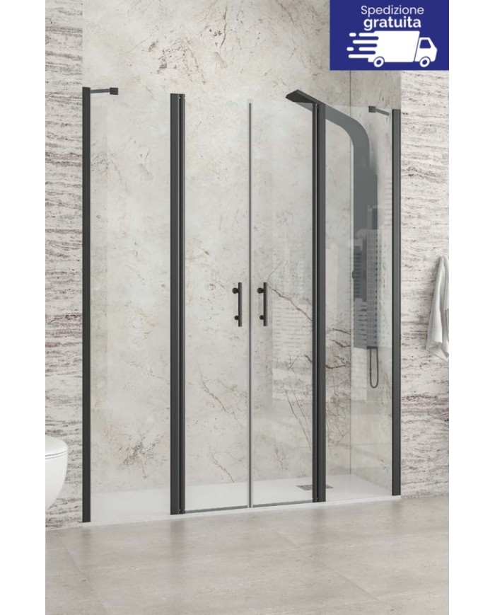 Cabina doccia da muro a muro - Tipologia Panex 700 Nero