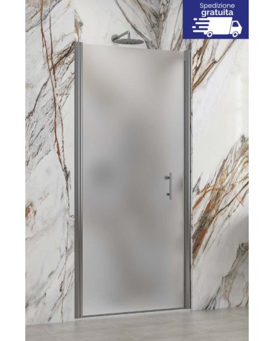 Cabina doccia da muro a muro - Tipologia S 28 Alto Porta Cromo - Vetro Icy