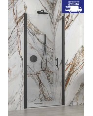 Cabina doccia da muro a muro - Tipologia S 28 Alto Porta Nero - Vetro Trasparente