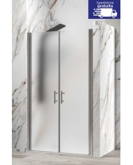 Cabina doccia da muro a muro - Tipologia S 28 Alto Sallon Cromo - Vetro Icy