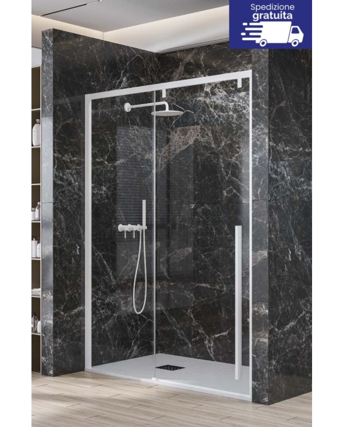 Cabina doccia da muro a muro - Tipologia Santorini 400 Bianco Opaco