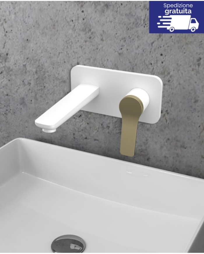 Miscelatore bianco da incasso per lavabo - Serie Andare