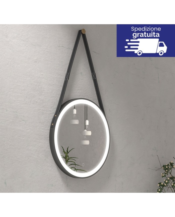 Specchio tondo con cinghia - Serie Anatoli