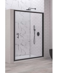 Cabina doccia da muro a muro - Tipologia Flora 500 Nero - Vetro Trasparente