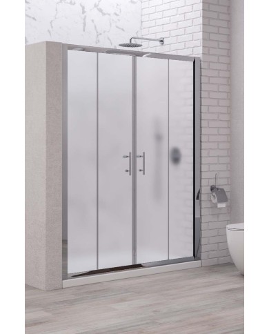 Cabina doccia da muro a muro - Tipologia Flora 600 Cromo - Vetro Icy