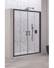 Cabina doccia da muro a muro - Tipologia Flora 600 Nero - Vetro Trasparente