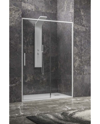 Cabina doccia da muro a muro - Tipologia Lea 400 Bianco Opaco