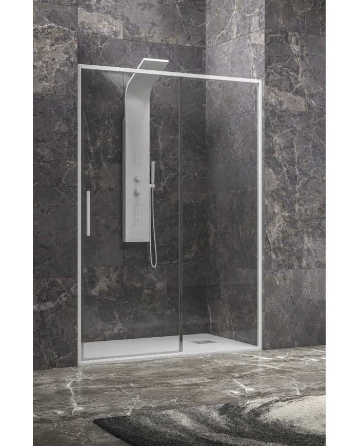 Cabina doccia da muro a muro - Tipologia Lea 400 Bianco Opaco
