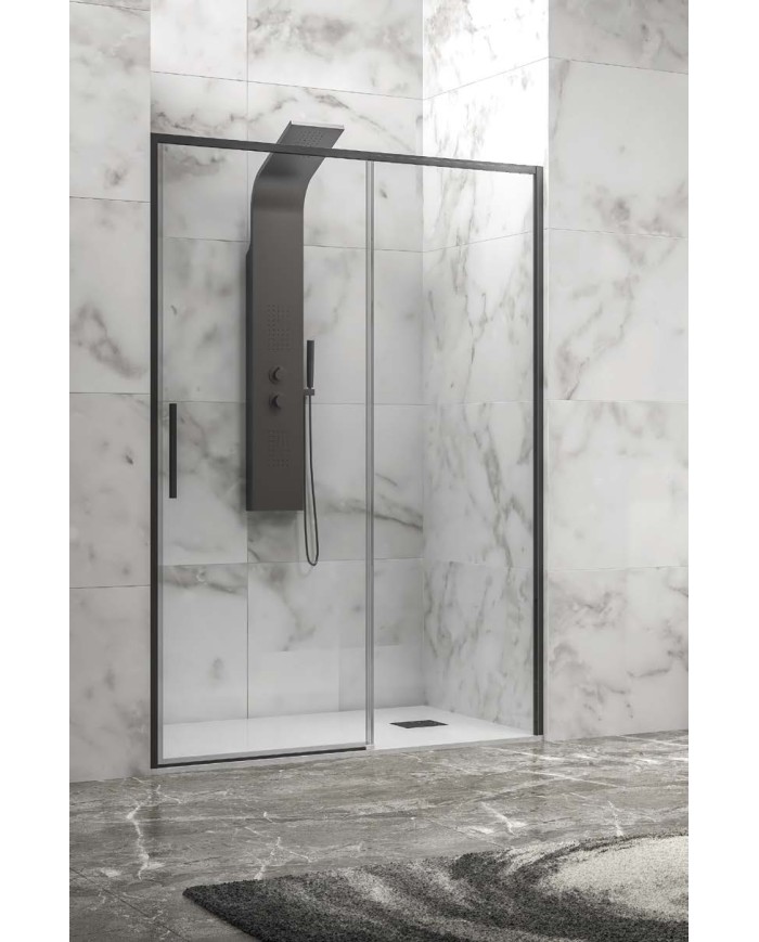 Cabina doccia da muro a muro - Tipologia Lea 400 Nero
