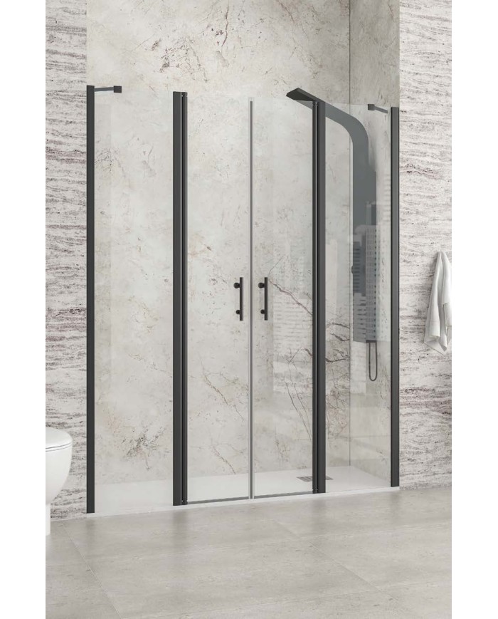 Cabina doccia da muro a muro - Tipologia Panex 700 Nero