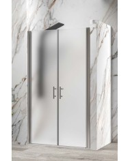 Cabina doccia da muro a muro - Tipologia S 28 Alto Sallon Cromo - Vetro Icy