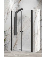 Cabina doccia da muro a muro - Tipologia S 28 Alto Sallon Nero - Vetro Trasparente