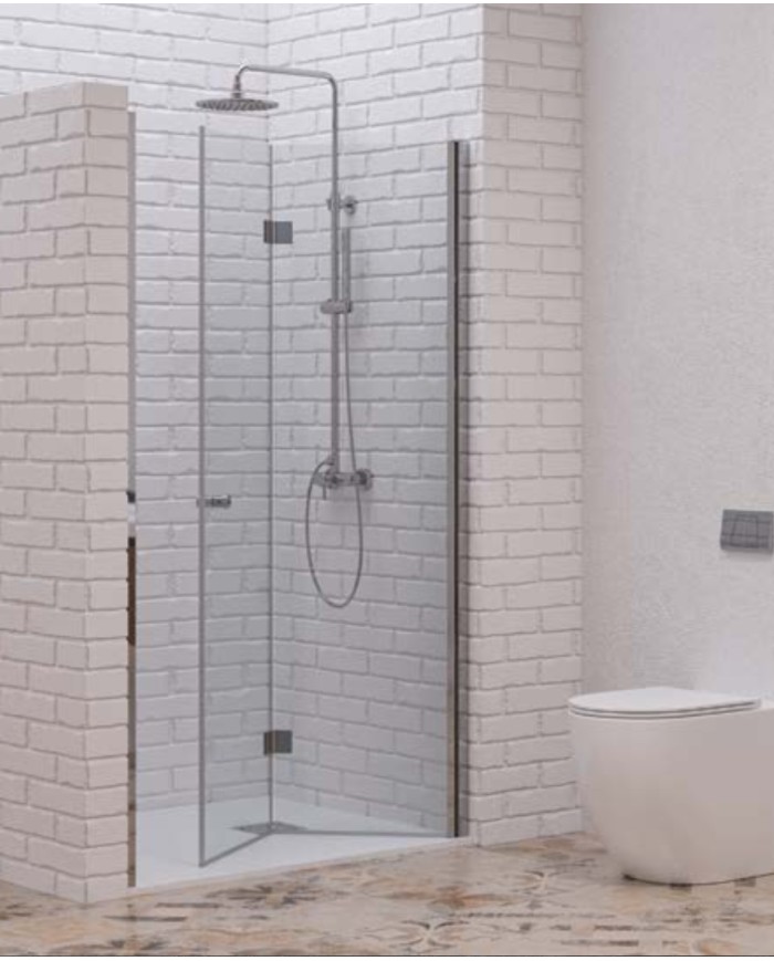 Cabina doccia da muro a muro - Tipologia S 7 Porta Cromo