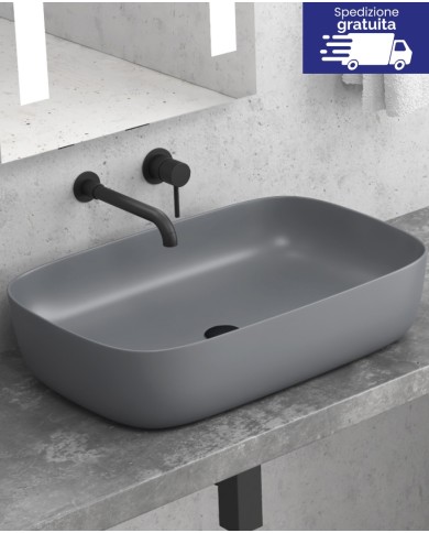 Lavabo da appoggio grigio opaco - Tipologia Colore