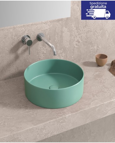 Lavabo da appoggio turchese opaco - Tipologia Colore