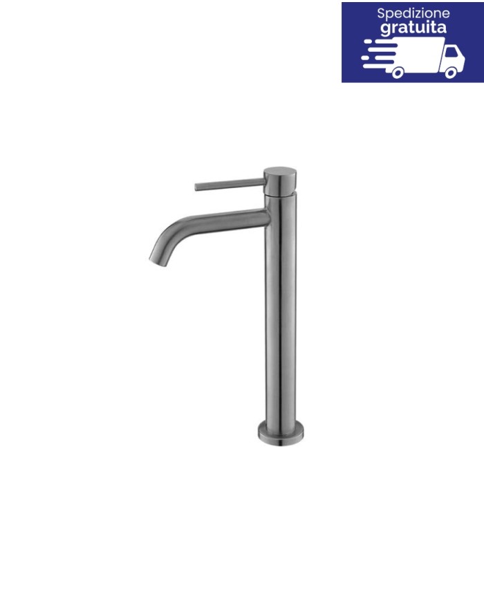 Miscelatore alto per lavabo - Serie Artemis Inox Satinato