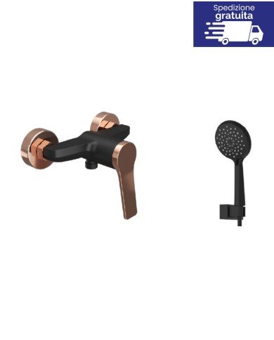 Miscelatore doccia - Serie Andare Nero-Rose Gold