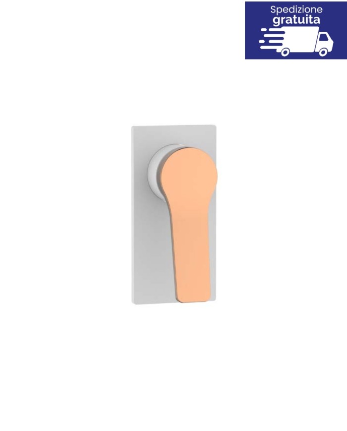 Miscelatore incasso a 3 vie per doccia - Serie Andare Bianco-Rose Gold