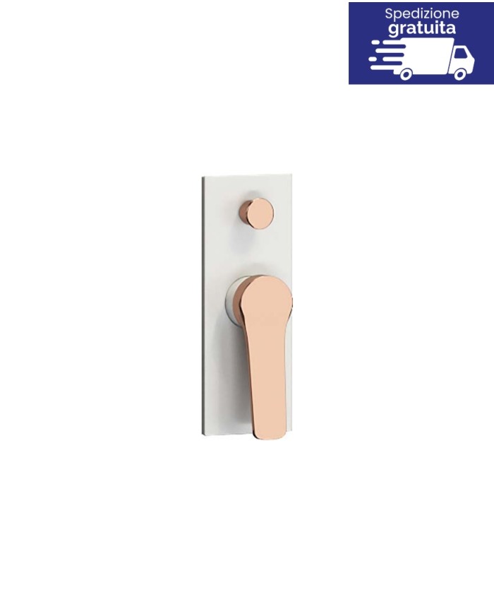 Miscelatore incasso a 4 vie per doccia - Serie Andare Bianco-Rose Gold