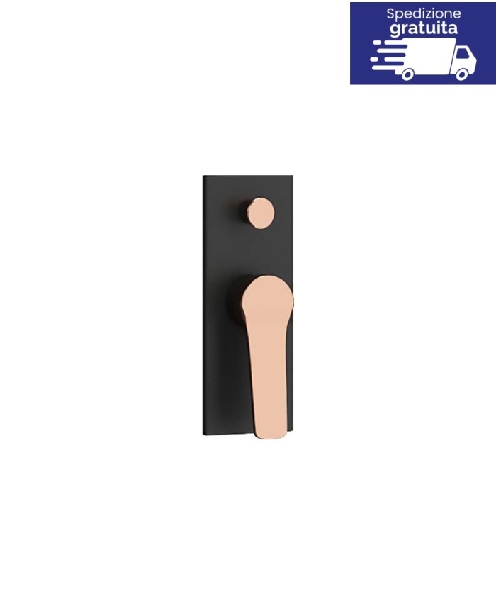 Miscelatore incasso a 4 vie per doccia - Serie Andare Nero-Rose Gold
