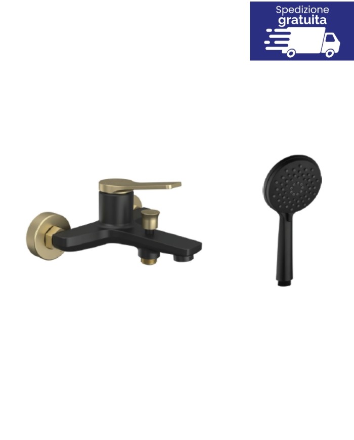 Miscelatore per vasca - Serie Andare Nero-Bronze