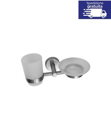 Portabicchiere e portasapone - Serie Uno Satine