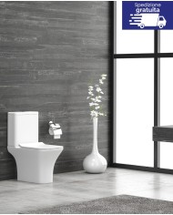 WC Rimless Filo muro con cassetta uscita orizzontale - Serie Natalia 1215